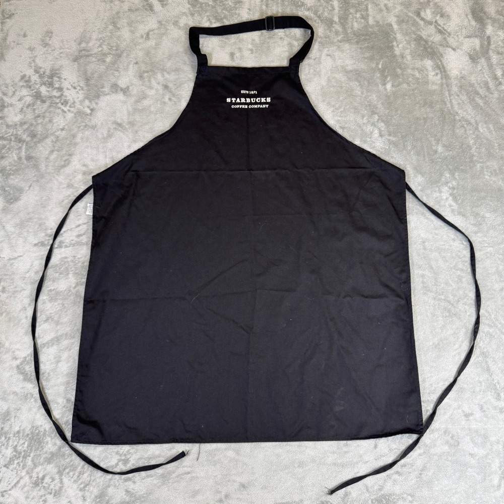 Starbucks Coffee Company Barista Apron Black Embroidered Logo Adjustable Strap